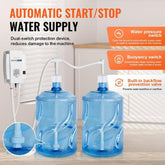 Bottled Water Dispenser Pump System, 2x5 Gallon Dispensing System, Automatic Electric Water Dispenser, Double-Pipe Water Jug Pump, Compatible Use with Coffee/Tea Machine, Refrigerator, Ice Maker
